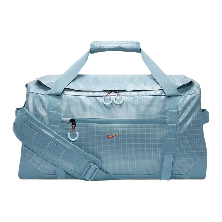 

Nike Logo Zipper Closure Fabric Travel Bag Unisex bags DJ9680-464 Denim Blue & Green & Vintage Coral Red