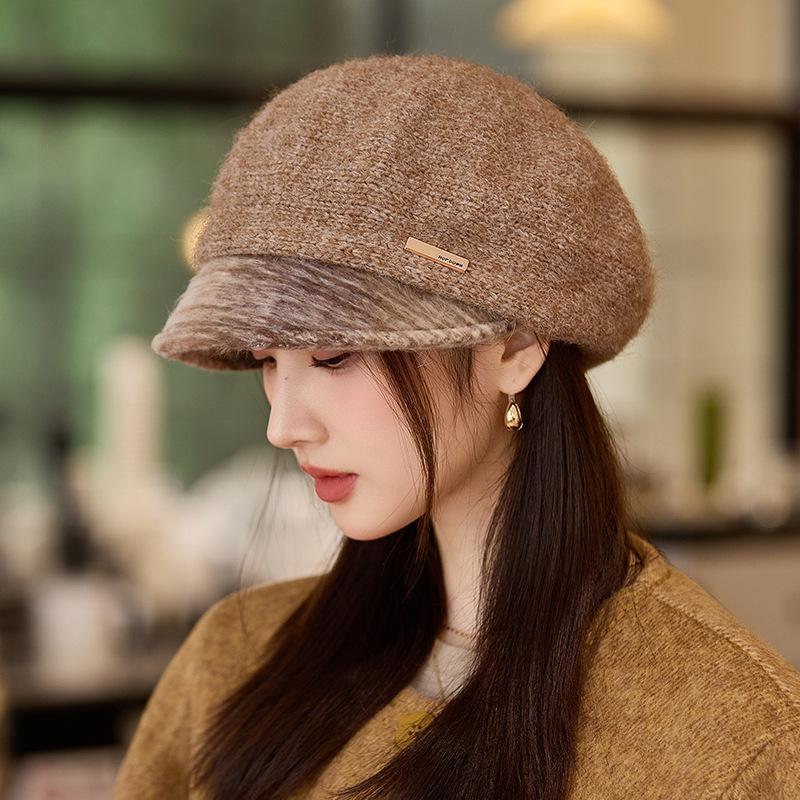 High End British Style Beret Autumn and Winter Retro Casual Thickened Felt Hat Outdoor Windproof Warm Painter Hat New