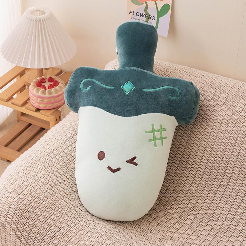 

Fun Big Sword Doll Pillow Funny Cute Expression Fat Super Soft Plush Toy Pillow cucumber