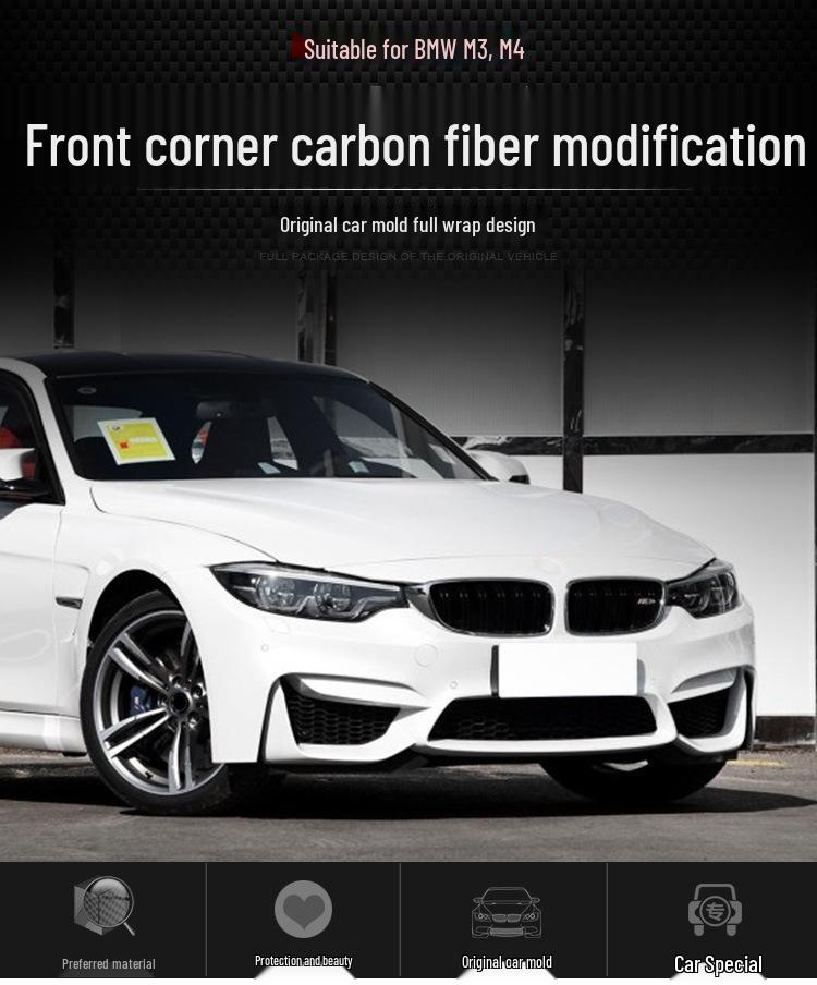 BMW M3/M4 F80/F82/F83 Dry Carbon Fiber Front/Rear Corner Splitters