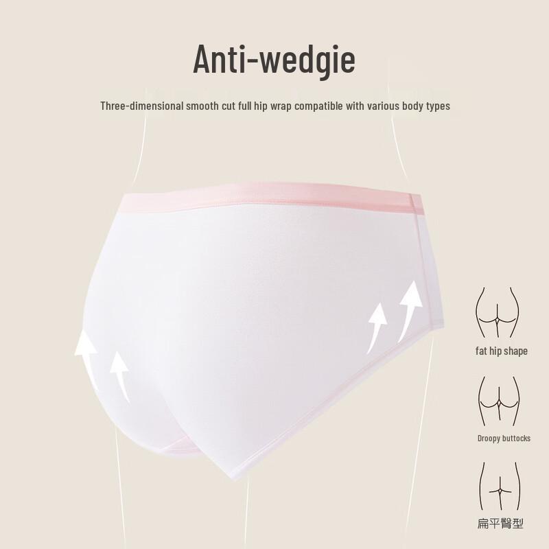 FENTENGCARE Women's Seamless Mid-Waist Antibacterial Panties (6-Pack)
