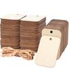 50pcs/lot Unfinished Wood Pieces Rectangle-Shaped, Light Wooden Cutout Natural Rustic with Hole Hemp Rope, for Craft Projects