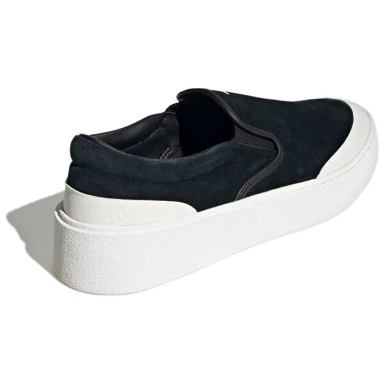 Adidas Labcourt Light Slip-On Comfortable Versatile Non-Slip Durable Low-Top Skate Shoes Unisex Sneaker Black Bright-White Light-Gold JP6215