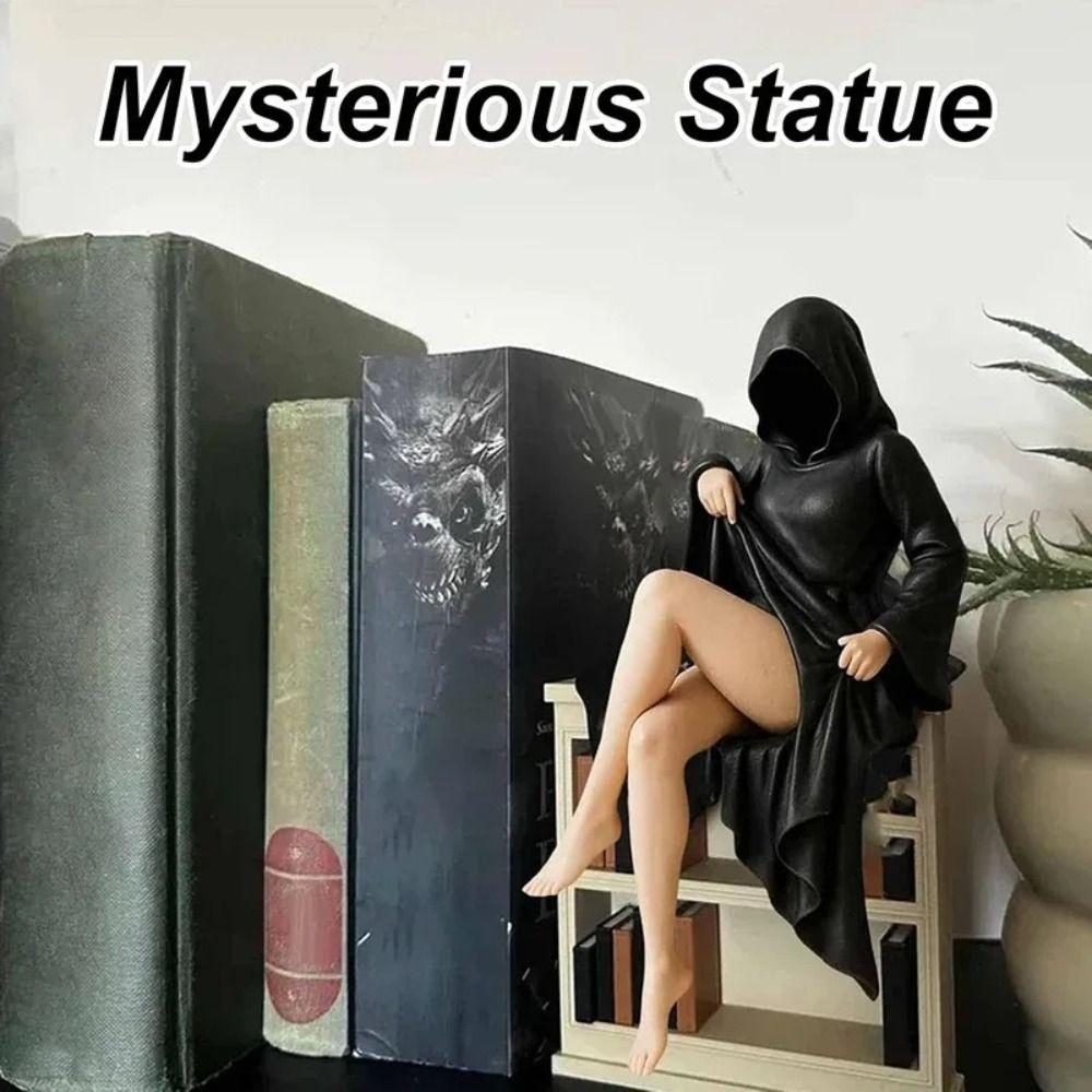 PLA 3D Mysterious Statue Black Robe Desktop Ornaments New Bookshelf Sculpture  Halloween Decor