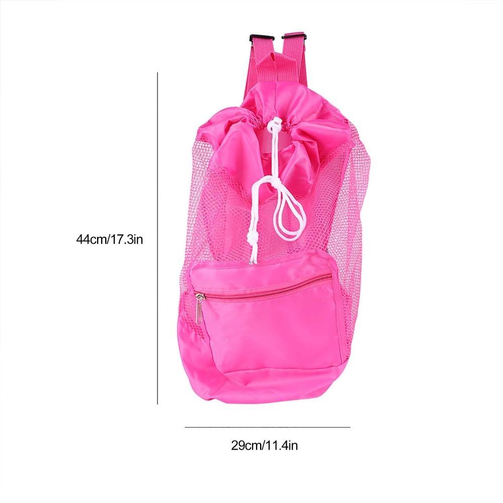 Washable Material Beach Storage Bag Large Mesh Backpack Mesh Drawstring Backpack Outdoor Beach