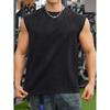 Summer Knitted Vertical Bar Fitness Sports Leisure Slim Fit Tank Top For Men Sleeveless Wide Shoulder Tank Top For Men