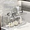 Light Luxury Double Dresser Organizer Transparent Perfume Rack Bathroom Skin Care Makeup Organizer Vanity Shelf
