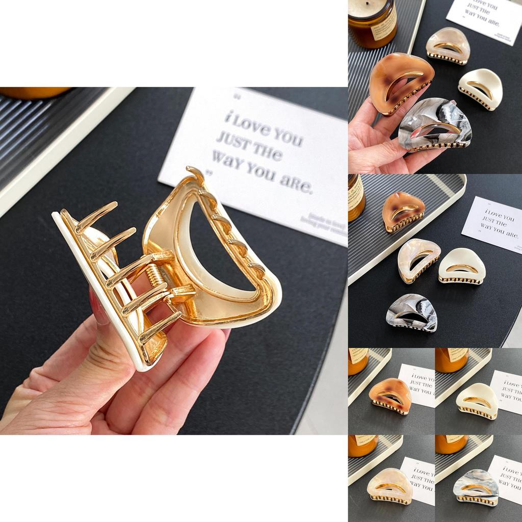 Elegante Presilha de Cabelo de Liga de Acetato Estilo Coreano Design Vintage Meia Lua Para Mulheres