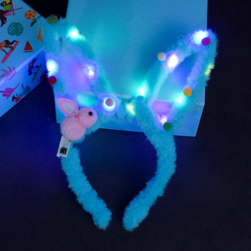 Women Girls LED Bunny Ears Hairband Easter Light Up Headbands Halloween Glow Party Supplies Wedding Festival