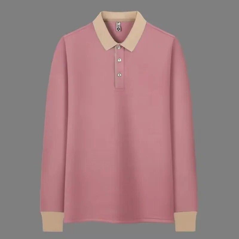 

Мужская осенняя высококачественная рубашка-поло с лацканами, роскошная деловая футболка с длинными рукавами, повседневная одежда 4XL(87-95KG)