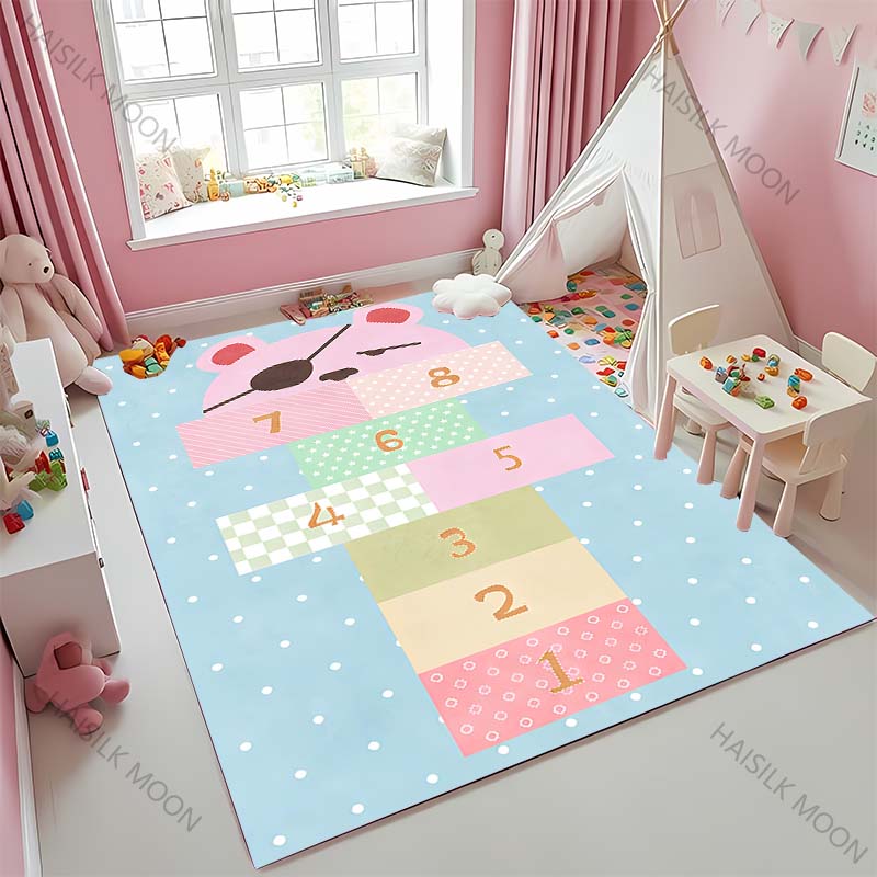 New To Hopscotch Printed Carpet! Beautify The Space, Anti-slip Sound Insulation, Living Room Bedroom Area Can Used Mat Kids Gift