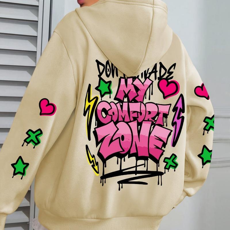 Høst Vinter Langermet Kjærlighetsbrev 2D Trykket Herre Dame Hettegenser Stor Størrelse Allsidig Mote Sport Hettegensere og Sweatshirts Unisex