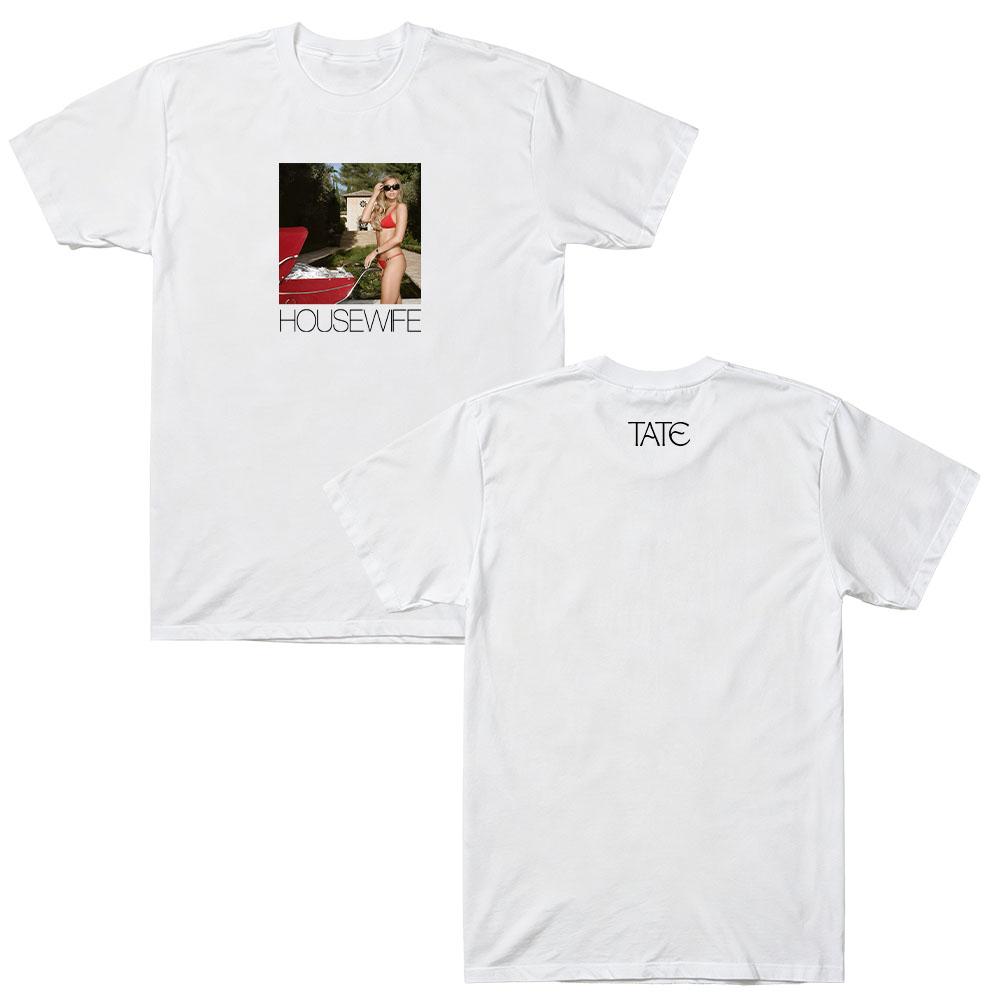 Housewife Tee Tate McRae Unisex Cotton Short Sleeve Crew Neck Graphic Tee Men Women Pop Singer Fan Merch Casual Streetwear