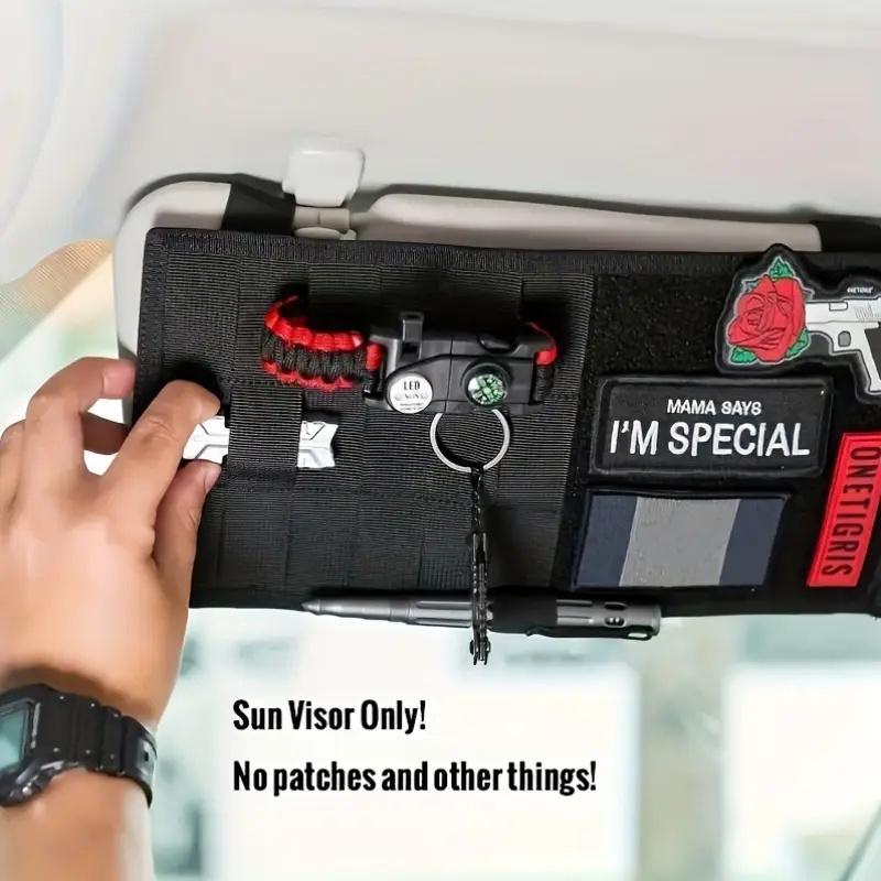 Durable MOLLE Car Visor Organizer Tactical Storage Bag Heavy-Duty Sun Shade Pouch for Trucks SUVs Driving and Outdoor Adventures