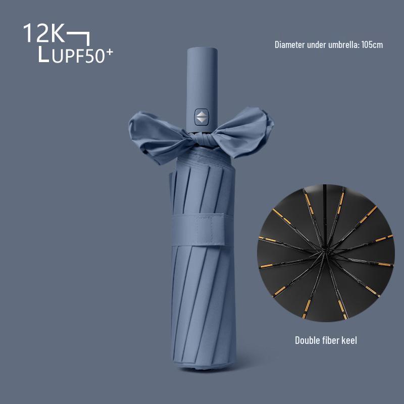 72-Rib Strong Automatic Sun Protection Umbrella for Women & Men, Large Folding Design for Sun and Rain