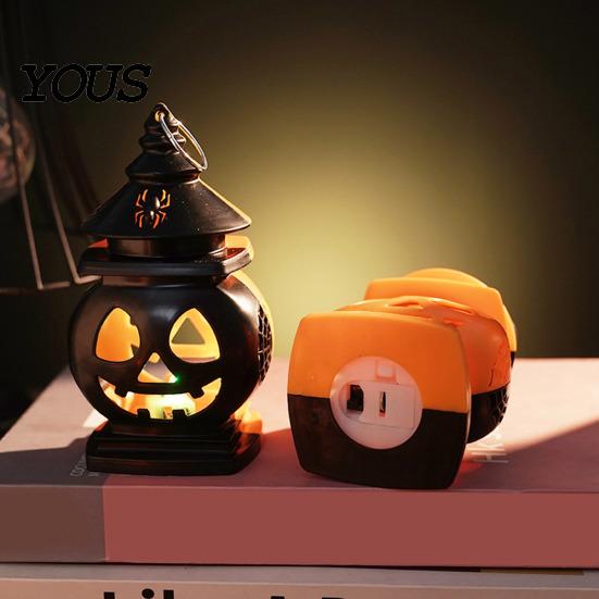 Castle Shape Halloween Light Pumpkin Lantern, Handheld Glowing Jack O Lantern Party Table Centerpiece for Kids, Spooky Decoration Prop, Night