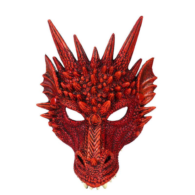 Kids Teens Adults 4D Dragon Mask Half Face Mask Halloween Costume Party Supplies