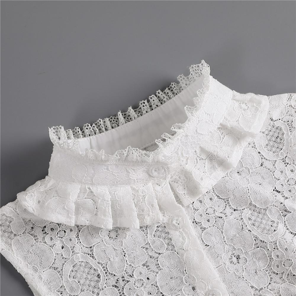 Embroidery False Collars Cotton Adjustable Detachable Women Fake Collars Blouse Top Half Shirt Decoration Clothes Accessories