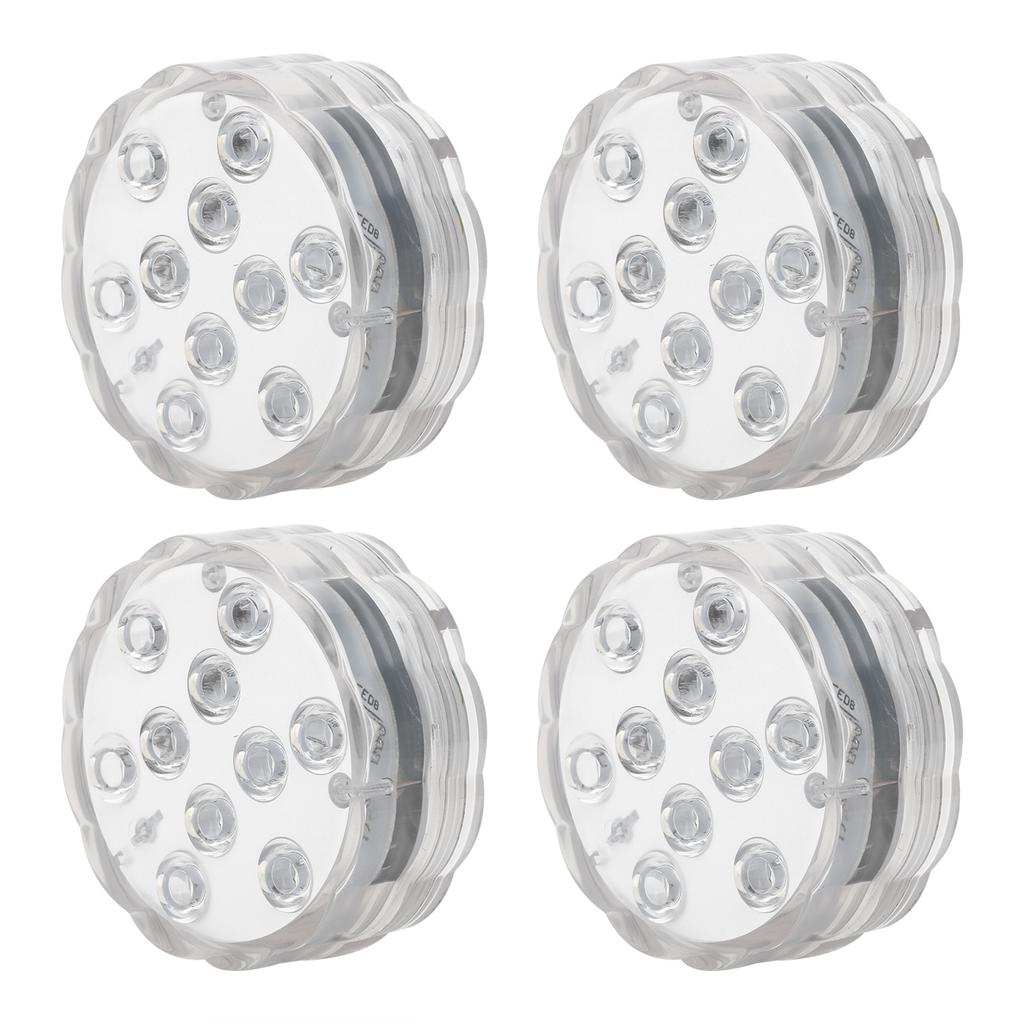 4 Buc. Lumină LED pentru Piscină IP68 16 Culori RGB Lampă Subacvatică 21?Telecomandă RF cu cheie cu ventuze