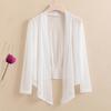 Women Coat Solid Color Cardigan Blouse Casual Loose Quick Dry Long Sleeve Quick Dry Thin See-through Open Stitch Sunscreen AC Warm Jacket