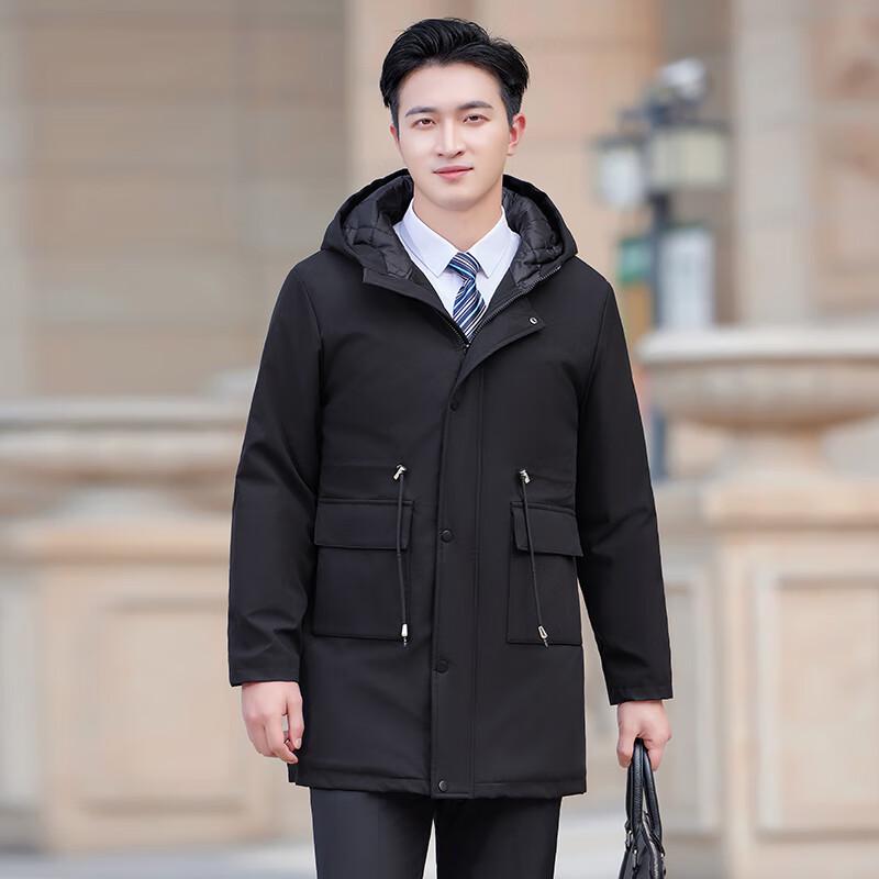 Men's Thickened Black Winter Business Workwear Cotton Jacket
