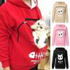 Sweatshirt für Katzenliebhaber, Kapuzenpullover mit Känguru- und Hundepfoten-Motiv, Kuschelbeutel, Sweatshirt mit Tierohren, Kapuzenpullover