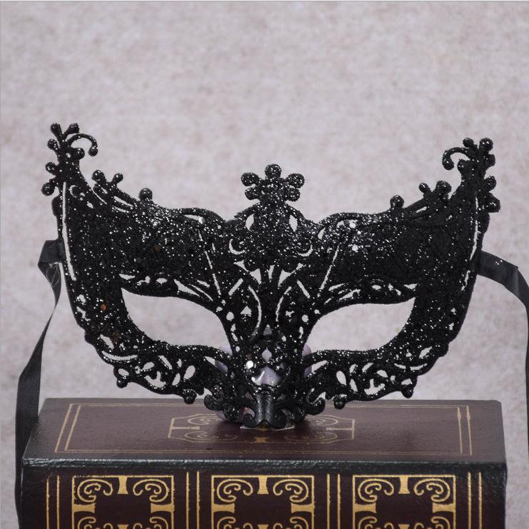 Maschera Veneziana Vintage in Pizzo Traforata, Maschera Decorativa Intagliata Glitterata per Feste in Maschera per Adulti
