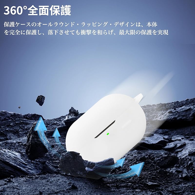 For SOUNDPEATS CC/PearlClip case Full protective cover Greerass silicon case Scratch prevention Shockproof Charging compatible Loss prevention