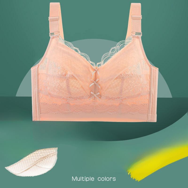 Damer i store størrelser Full cup uten spiler Bryst Stor og Liten Justering Par Bryst-BH