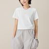 Women's New Balance T-Shirts Women's Ecru Crew Neck Moderate