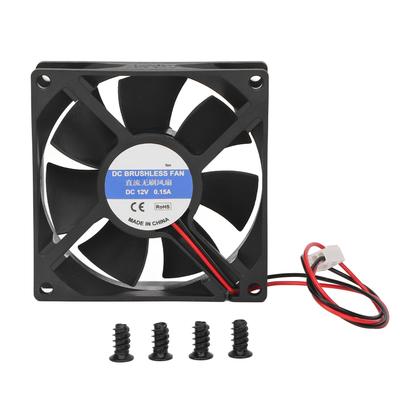 CPU Cooling Fan 80mm Quiet 3Pin Connector Black ABS Easy Installation PC Cooling Fan for Computer