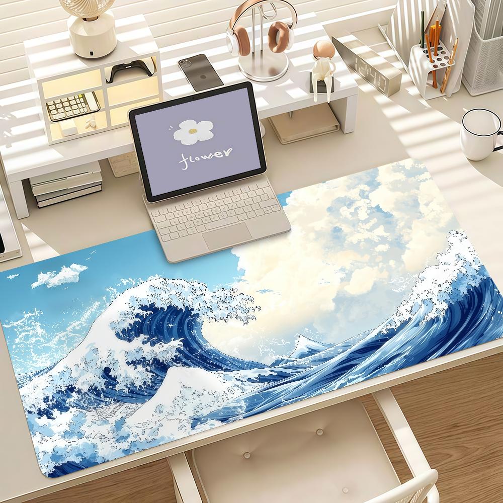 Xxl Large The Great Wave Off Kanagawa Mouse Pad NonSlip Desk Mat Keyboard Pad Desktop Mat For Gaming Office Home