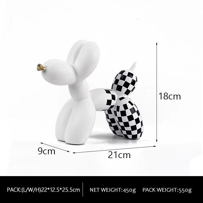 Resin Graffiti Balloon Dog Figurines Art Animals Statue Crafts Decor Item for Interior Home Desktop Decoration Painting Colorful