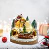 Christmas Music Box with Lights Desktop Xmas Gift for Kids Adults Holiday Decoration Seasonal Creative Resin Rotating Train