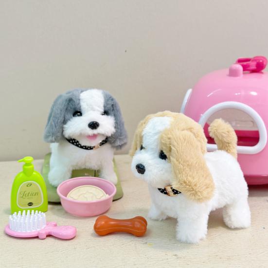 Elektronická plyšová hračka kočka přenosná klec simulace elektrická chodící skákající kotě hračka pro dětský dům na hraní a vzdělávání narozeninový dárek