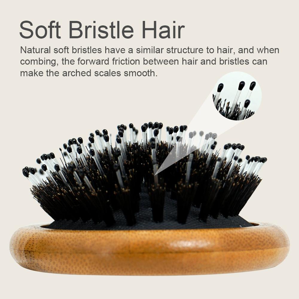 Bamboo Handle Air Cushion Hair Brush - Anti-static Scalp Massage Comb, Detangling for All Hair Types, Daily Hair Care Tool
