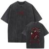 Anime Hellsing Vintage Washed Tshirts Vampire Alucard Merch Tshirt Mens Women Manga Gothic Oversized Short Sleeve T Shirts