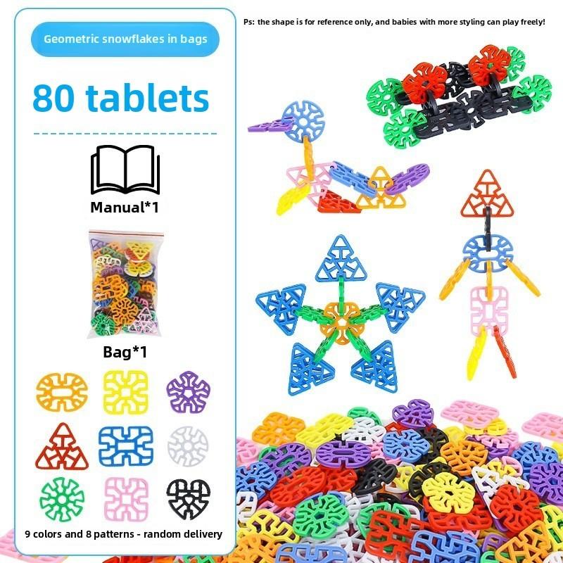 Kids Snowflake Geometric Construction Blocks For Learning Handeye Coordination
