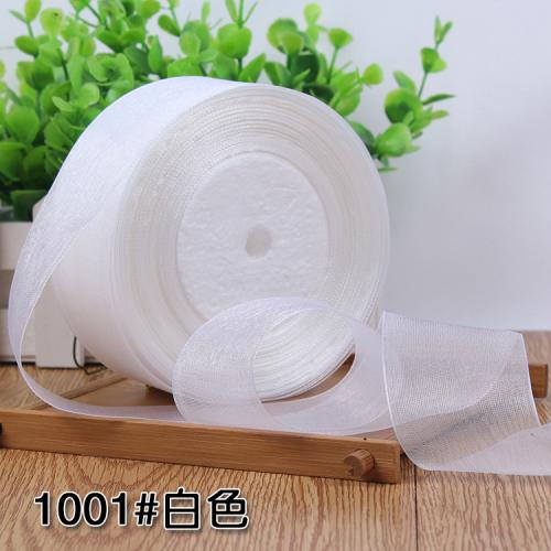 50yards/roll 12/15/20/25/40mm Organza Ribbon Wholesale Gift Wrapping Decoration Christmas Silk Ribbons Lace Fabric DIY Crafts