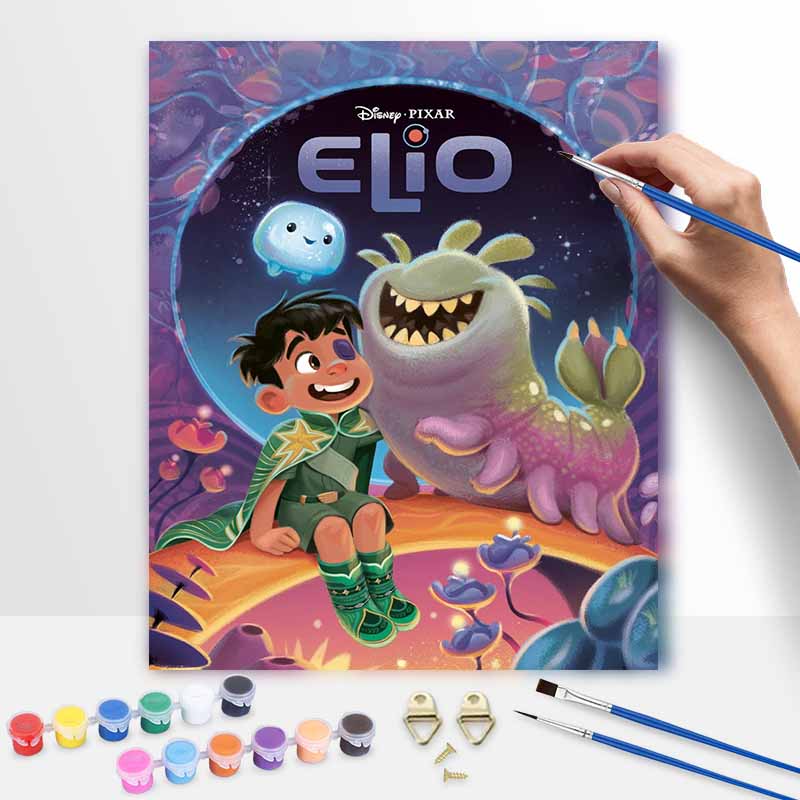 Disney Pixar Elio Oil Painting Kit, Hand Painting Canvas DIY Home Decor 20x30cm