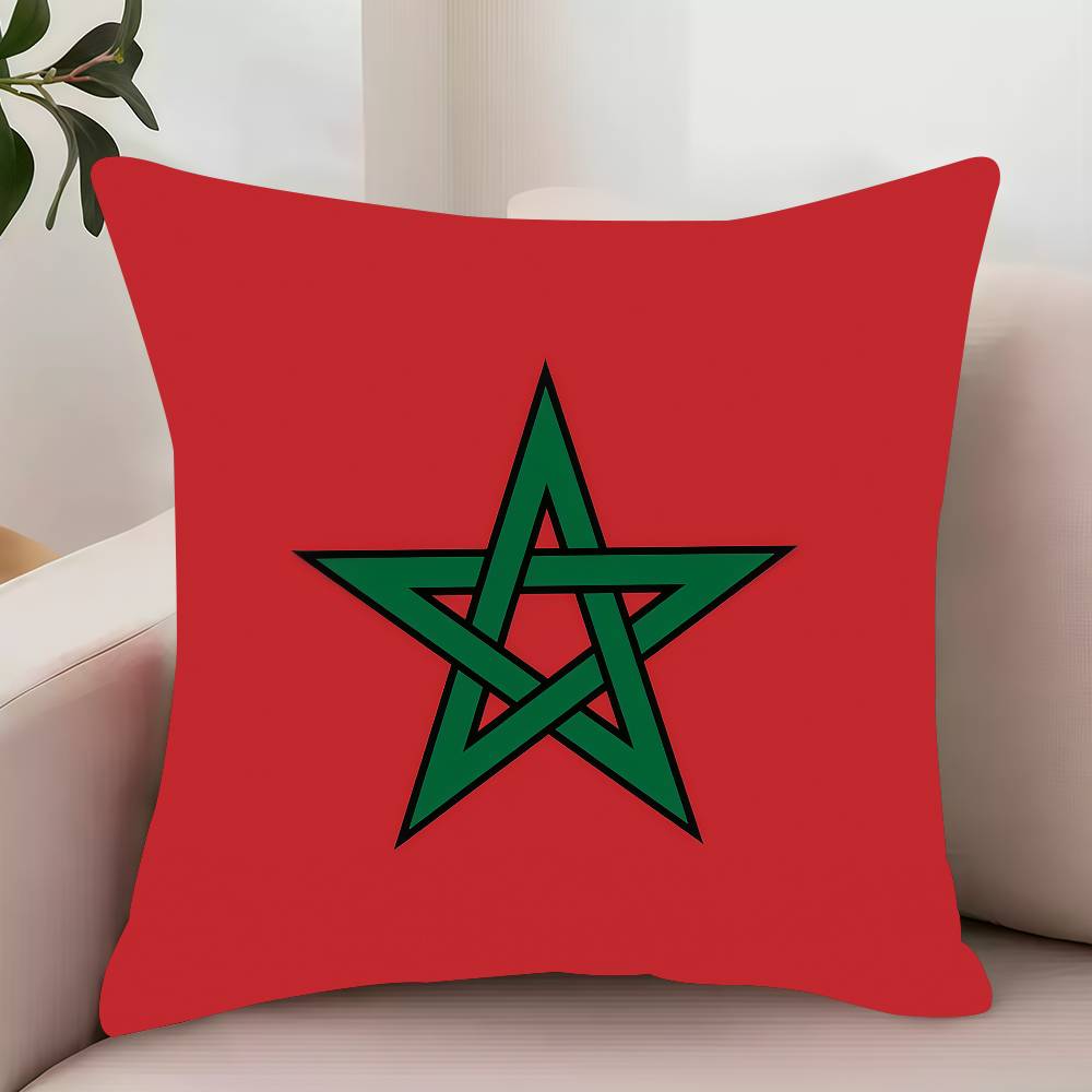 Luksusowa Poszewka na Poduszkę z Flagą Maroka Dekoracja Pokrowce Ochronne Wygodna Miękka na Sofę Salon Biuro Domowe