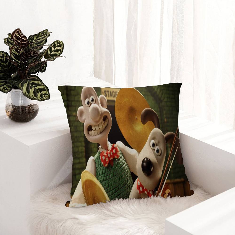 Cartoon W-Wallace and G-GromitS Pillow Cushion Cover Pillowcase Living Room Sofa Home Decor Customized