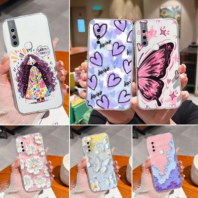Coque de téléphone pour Vivo S1 S10 S12 S15 S16 Pro S7e S7t Motifs de jolies filles de dessins animés Transparent Ultra-mince TPU Coque antichoc pour boîtier de téléphone portable Vivo