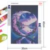 DIY 5D Diamond Painting Art Purple Moon Full Round Mosaic Diamond Embroidery Landscape Cross Stitch Set Home Decoration