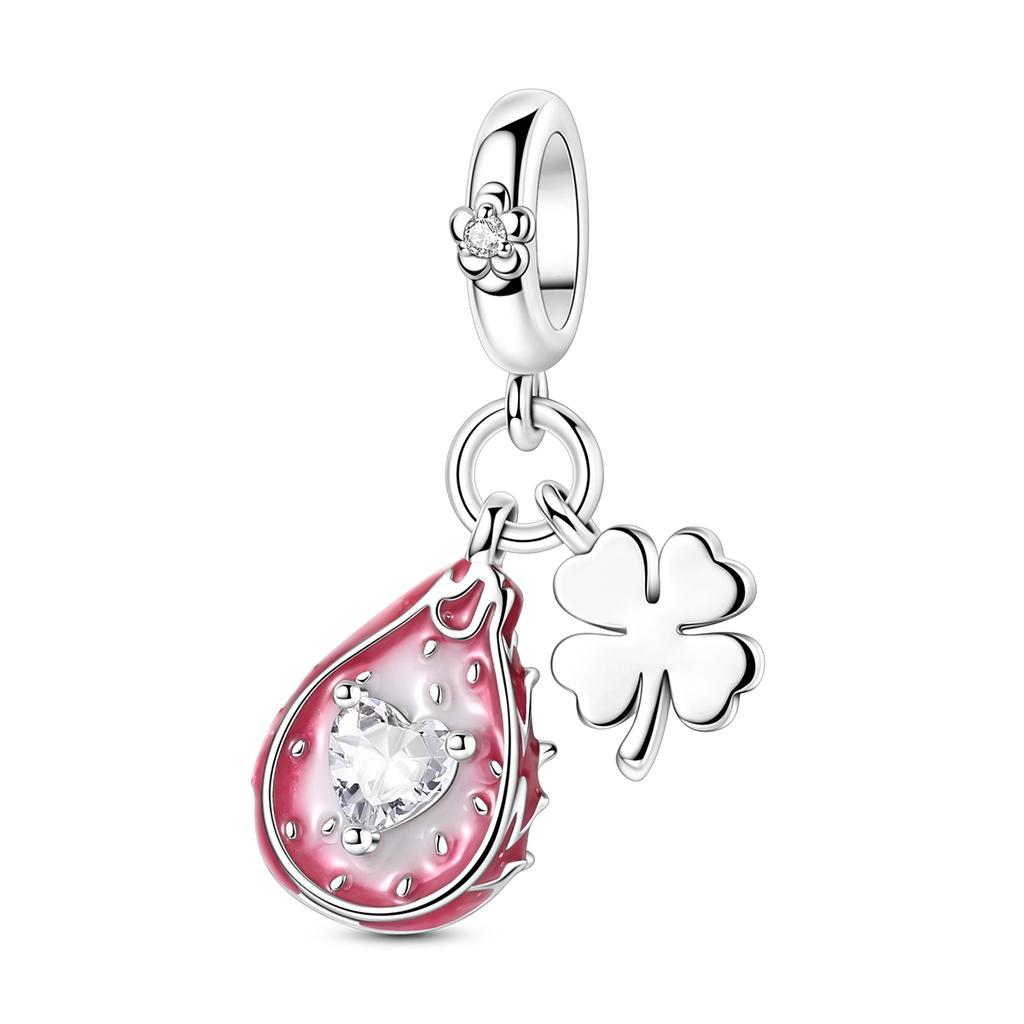 Copper Charm Original Fruit Cherry Peach Lemon Pendants Fit Bracelet Charm Diy Woman Jewelry