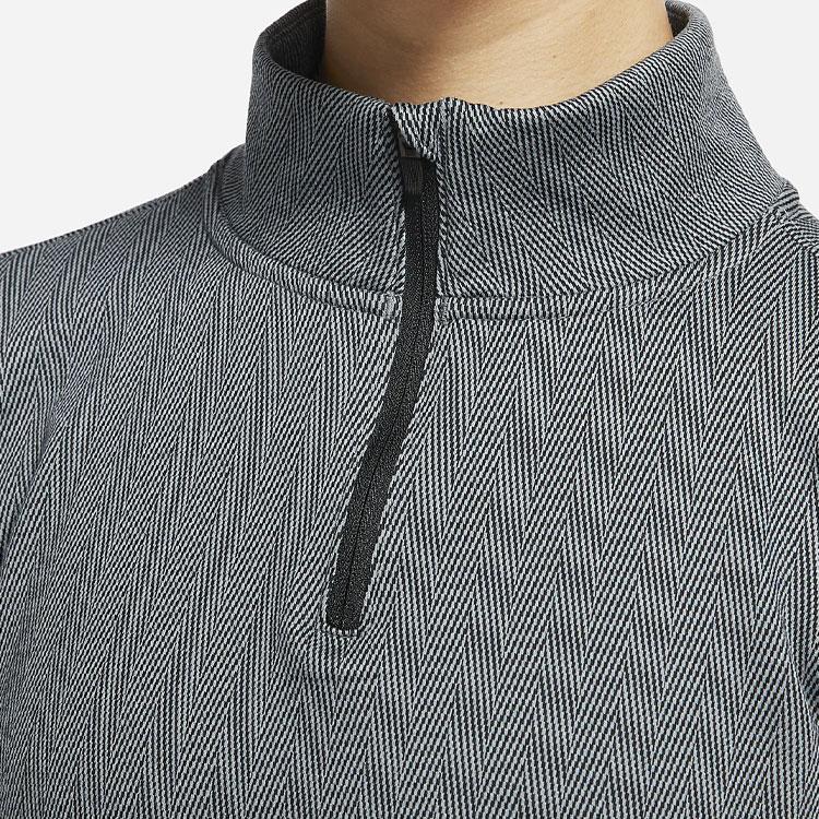 Nike Solid Color Logo Half-Zip Knit Top Women Tops Smoke-Gray DD6573-010