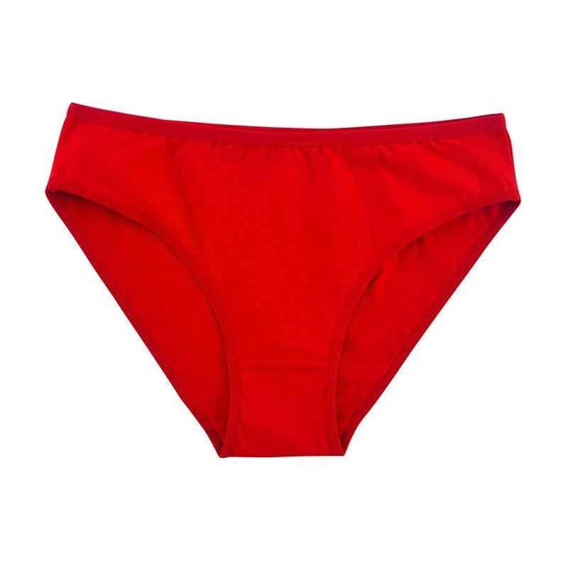 Women Adult Mid Waist Combed Cotton Breathable Solid Triangle Underwear Panties