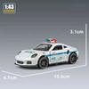 1:43 High-end Police Car Alloy Car Model Children's Car Toy Can Open the Door Pull Back Ornaments Collection Mini Car