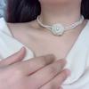 Zircon Pearl Flower Pendant Necklace Pure Desire Temperament Collar Fashion Niche High-end Versatile Jewelry