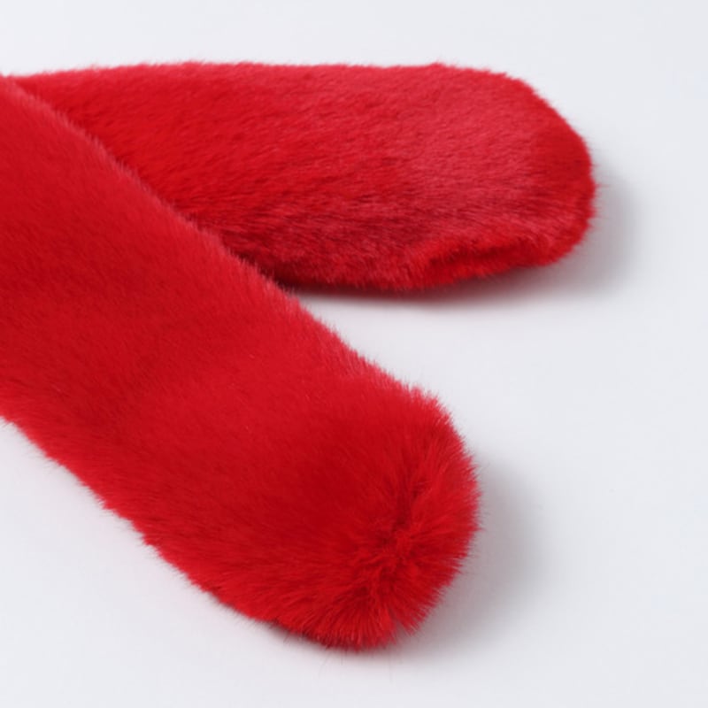 LALA Fur Scarf Petite Red